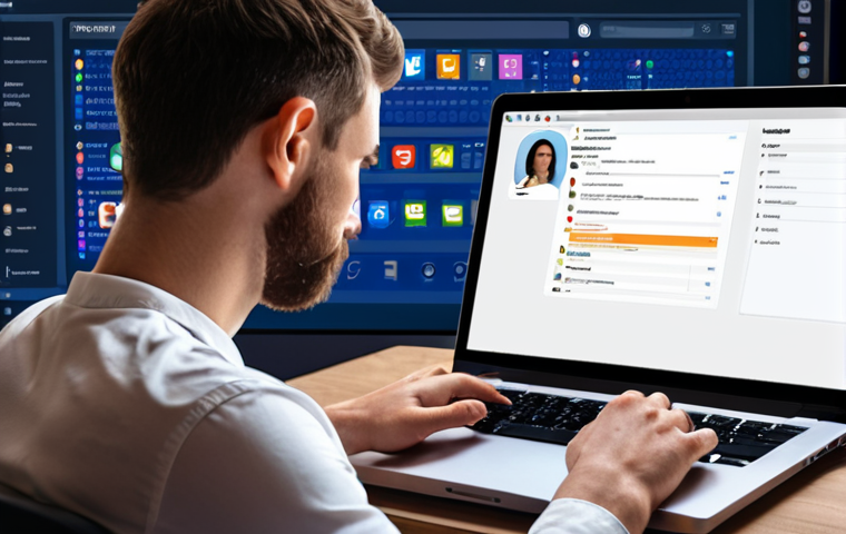 **Minimal Personal Information**: An illustration of a person sitting at a desk, thoughtfully evaluating their personal information on a laptop. The screen displays a list of essential contact information like an email and phone number, while cluttered data and social media icons fade into the background.
