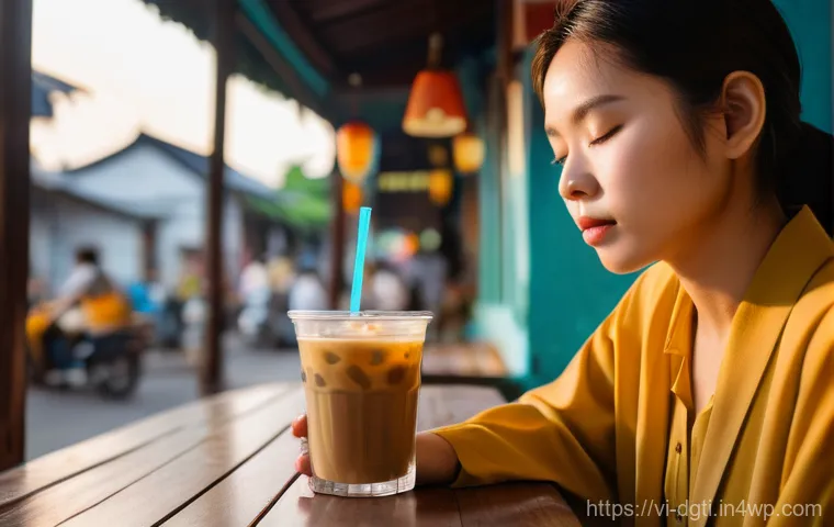 디지털 미니멀리즘을 위한 추천 서적 - A serene young Vietnamese woman, dressed in a simple, casual blouse and jeans, sits at a weathered w...