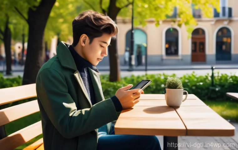 디지털 미니멀리즘을 위한 정리 도구 리스트 - **Prompt:** A close-up shot of a person's hands (gender ambiguous, wearing simple, clean attire) gen...