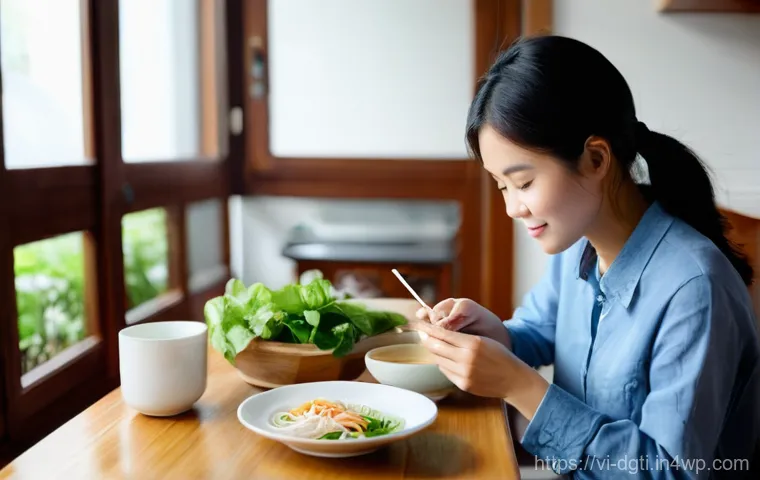 디지털 과부하를 줄이기 위한 실용적 방법 - **Prompt:** A young Vietnamese woman in her late 20s or early 30s, dressed in comfortable, modern ca...